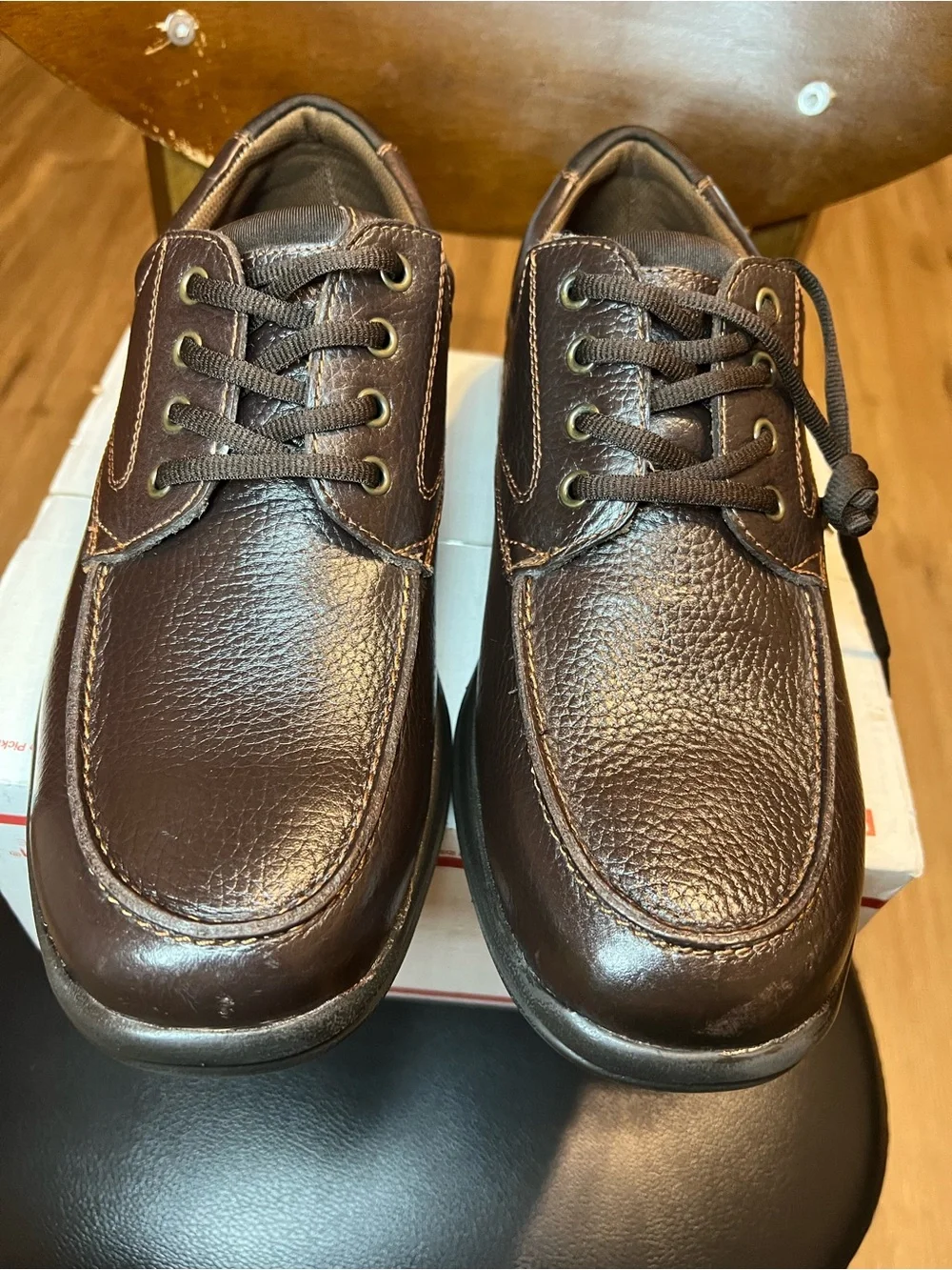 NIB Florsheim Pacer Moc Lace Men's 11 M Brown Tumble Leather Oxfords 11735